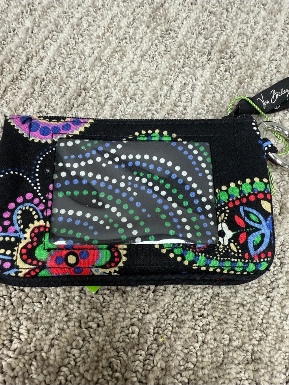 Vera Bradley Black Paisley Multicolor Wristlet Keychain - Picture 5 of 6